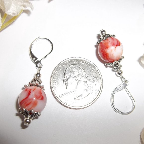 Cute Orange & White Dangle Earrings Set NWT 5514 - Picture 3 of 7